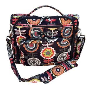 Ju-Ju-Be Dancing Dahlias Diaper Bag Large Structured Shoulder Tote No Straps